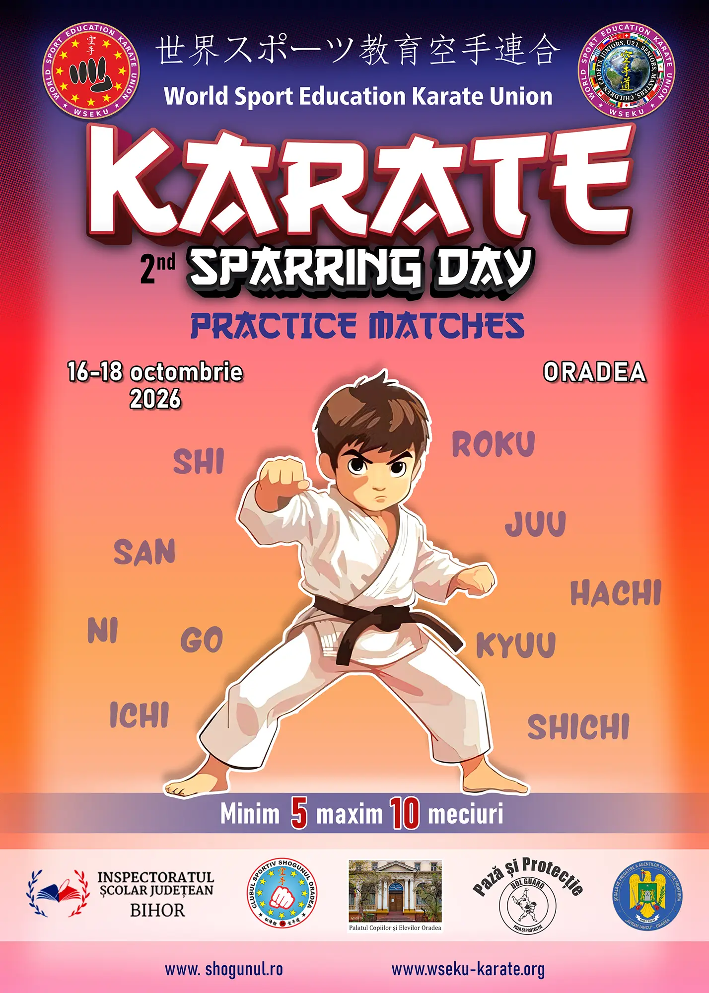 2th Karate Sparring Day, 16-18 octombrie 2026